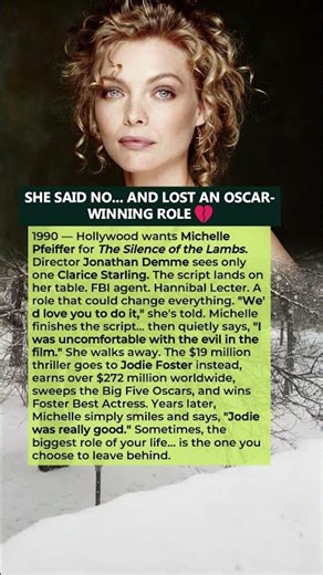 SHE SAID NO... AND LOST AN OSCAR-WINNING ROLE 💔