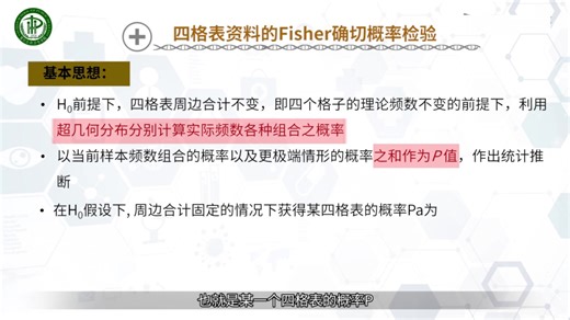 11.1.3 完全随机设计四格表资料-Fisher精确概率检验