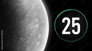 Moon Launch Countdown Animation 30 seconds 4K Backdrop. Space Concept Background for the live launching event