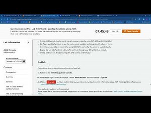 Developing on AWS:Lab 4 Python - Develop Solutions Using AWS Lambda