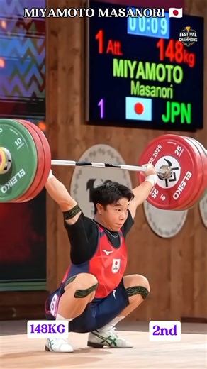 Miyamoto Masanori 148kg Snatch | Silver Medal | IWF 2025 #shorts #weightlifting #iwf #viral