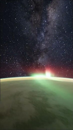 【絶景】ISSからみたオーロラと天の川 #iss #国際宇宙ステーション #宇宙
