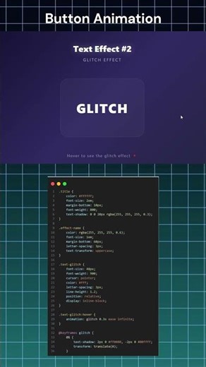 Glitch Text Animation - Pure CSS! 💥 #Shorts