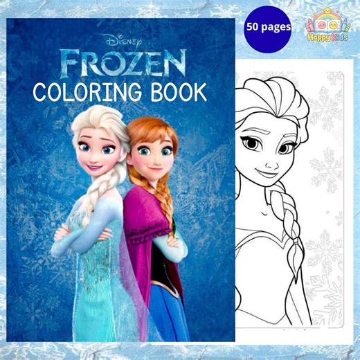 Frozen Coloring Book Printable PDF, Elsa & Anna Coloring Pages, 50 Pages A4, Disney Princess Coloring Book for Kids, Instant Download - Etsy Canada