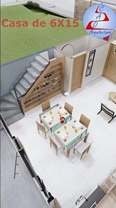 FACHADA de CASA de 6x15 MODERNA de DOS PISOS