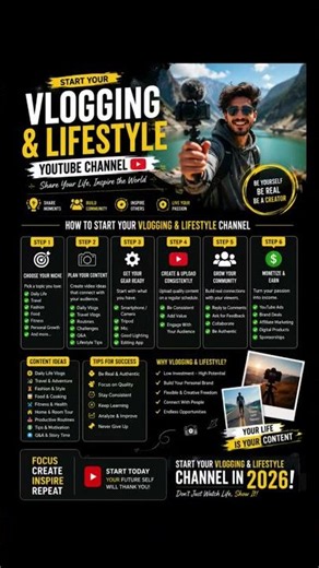 How to Start a Vlogging & Lifestyle YouTube Channel in 2026 | Complete Beginner's Guide 🚀 #vlogger