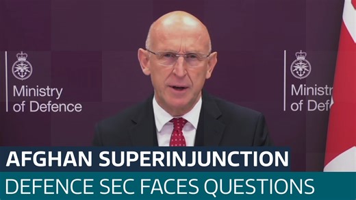 Defence Secretary: We should be 'deeply cautious' about secret superinjunctions in future - Latest From ITV News