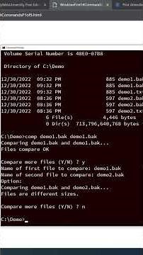 Windows CMD: Use ‘comp’ to compare two or more files contents