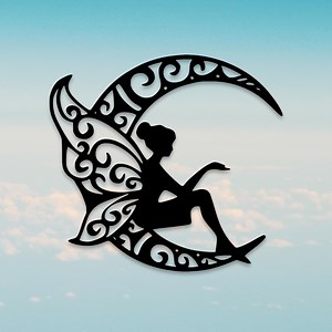 Moon Laser Cut Dxf Svg Dwg Ai Jpg Files | Moon Cnc Laser Cut Files | Fairy Girl Vector Files | Instant Digital Download | Laser Cut Svg - Etsy