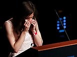 Amanda Knox breaks down in tears speaking at justice festival