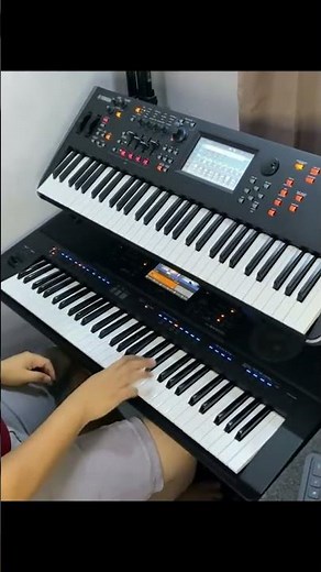 双电子琴演奏 夜空 (Cover by~Bu) #shorts