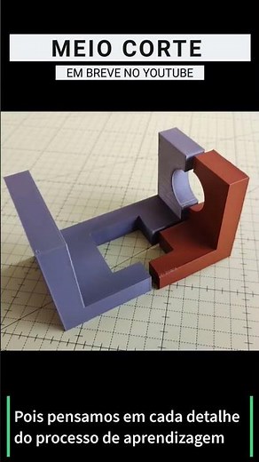 Curso de desenho técnico - Meio corte e corte composto ? - Aprenda a fazer com modelos reais!