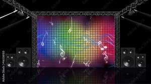 Concert Stage jumbo tron with music background *loop*