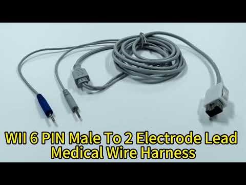 WII 6 PIN Male to 2 Electrode Lead Medical Wire Harness