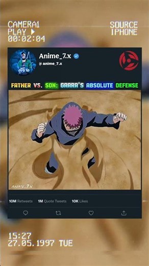 Father vs. Son: Gaara's Absolute Defense #naruto #anime #viral
