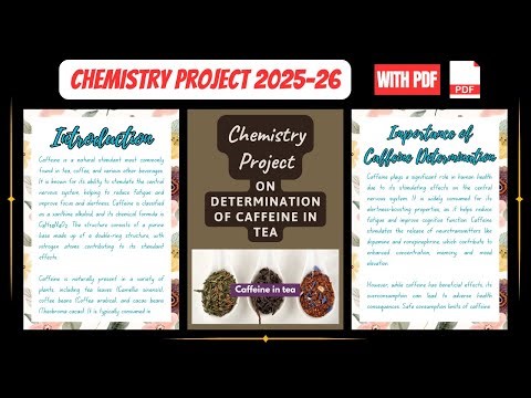 Chemistry Project Class 12th 2025-26 || Determination of Caffeine in Tea || With PDF File