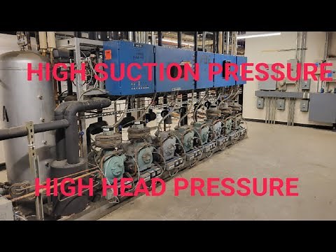Supermarket Refrigeration-High Suction & Head Pressure Troubleshoot on call(Bad motor and subcooler)