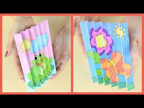 Spring Agamograph Paper Craft - Spring crafts for kids