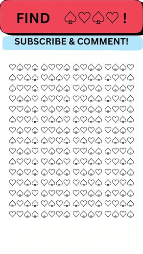 Find ♤♡♤♡ | Symbol Pattern Search Puzzle. #shorts #quiz #challenge