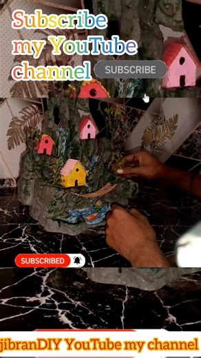 Thermocol Se Mini Mountain Village 😍 | Easy DIY Craft #shorts #diy #treehouses #thetreehouse