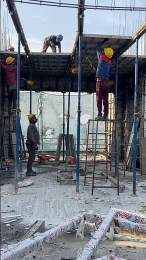 Mivan slab decking work || Mivan slab #construction #building #civilwork #mivan #formwork #shorts