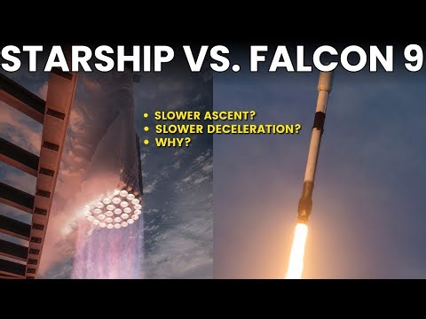 Starship vs Falcon 9: Ascent, boost back and reentry! Side by Side Launch Analysis