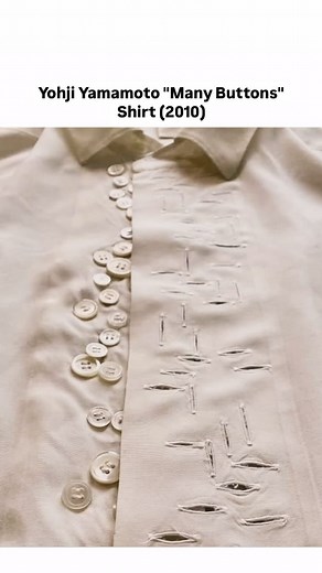 INTERNAL on Instagram: "Yohji Yamamoto “Many Buttons” Shirt (2010) #yojiyamamoto #y3 #buttonup #buttonholes #buttondownshirt #buttonupshirt"