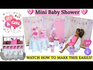 Part 2 = Make a My Mini Baby Shower Background Set Printable Walls for Barbie Krissy dolls