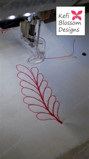 practiced free motion quilting feathers