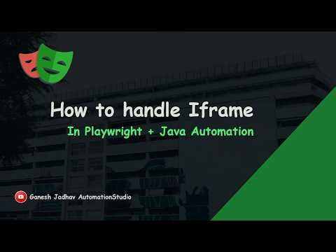 How to handle iframe in playwright with Java || Ganesh Jadhav AutomationStudio