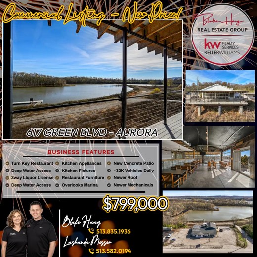 ⤵️𝕀𝕟𝕧𝕖𝕤𝕥𝕞𝕖𝕟𝕥 𝕆𝕡𝕡𝕠𝕣𝕥𝕦𝕟𝕚𝕥𝕪 𝕆𝕟 𝕥𝕙𝕖 𝕄𝕒𝕣𝕜𝕖𝕥!⤵️ 📍617 Green Blvd Aurora, Indiana 47001 List Price: 💲7️⃣9️⃣9️⃣,0️⃣0️⃣0️⃣ 💥𝕄𝕠𝕥𝕚𝕧𝕒𝕥𝕖𝕕 𝕤𝕖𝕝𝕝𝕖𝕣! 𝔹𝕣𝕚𝕟𝕘 𝕒𝕟 𝕠𝕗𝕗𝕖𝕣!💥 Attention Entrepreneurs! Welcome to your new favorite spot by the water! An opportunity to own your very own turn key restaurant w/ deep water access is HERE! 3 way liquor license conveys w/ the sale! Newer roof & mechanicals! All kitchen equipment, fixtures, and furniture conveys w/ the