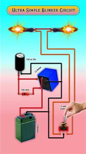 Bike Indicator Flasher Using Relay | Ultra Simple Blinker Circuit | DIY Bike Flasher #shorts
