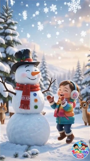 ☃️ Snowman Adventure ❄️ Build a Happy Snowman | Fun Learning for Kids | #shorts