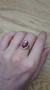 5.9 Carat Star Ruby Ring W Natural Diamond Accents in Solid 14k Gold | OV 12x8mm - Etsy