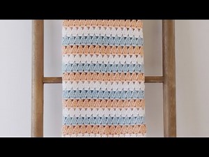 Crochet Modern Granny in Peach and Blue