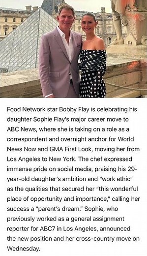 Bobby Flay’s Daughter Sophie Joins ABC News as Correspondent and Anchor