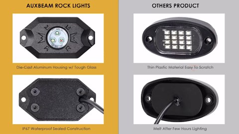 Auxbeam Rock Lights RGB 8 Pods LED Rock Lights for Truck, Under Glow Light Kit for Car UTV Off Road SUV Boat, Bluetooth Wheel Well Lights Compatible with Jeep Rock Lights for ATV, Waterproof