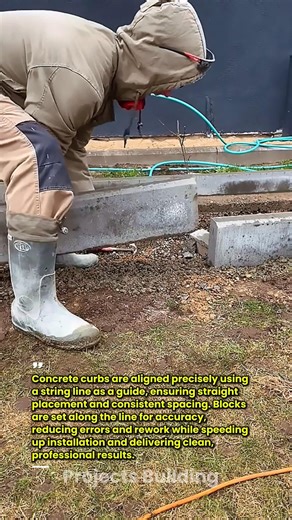 Perfect Straight Curb Line Using String Guide Method