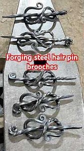 Blacksmith forging Viking style hair pin brooches #blacksmith #blacksmithing #asmr #hairaccessories