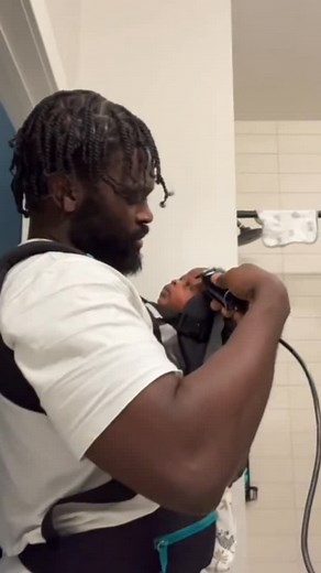 I have noticed this pattern with many of my sensory kids. Their first haircuts around twelve to eighteen months usually go well, but around age two they start to show signs of regression. This is often when holding them down, forced haircuts, and other traumatic experiences happen, and they begin to connect haircuts with negative experiences. I always plead with parents who are reading this. Not everyone will be lucky enough to have dad be the sensory friendly barber but do not force your child 