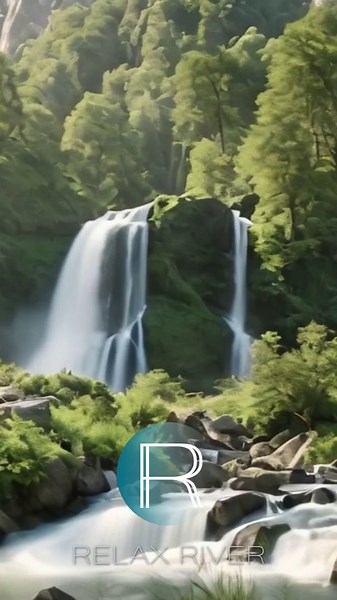 Relaxing waterfalls with soothing nature sounds | Calming ambient loop for stress relief