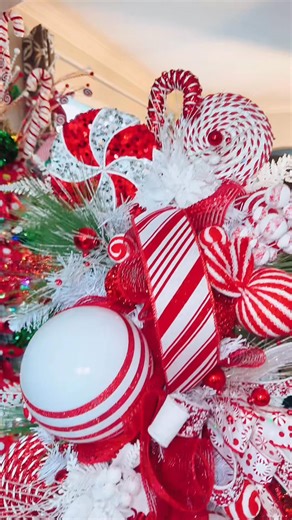 10K views · 330 reactions | ✨ Just wrapped up these stunning double door peppermint-themed Christmas swags, and we couldn’t be more excited! These are the last swags of Christmas 2025, and we feel incredibly blessed to have received such a wonderful number of orders this year. Thank you for all your support! Here’s to a festive finish and an even brighter 2026!  #Christmas2025 #PeppermintSwags #Blessed #ThePerfectPieceTx #Swags | The Perfect Piece Tx | Facebook