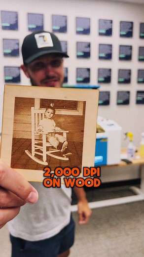 Few CO2 lasers are able to achieve 2000 DPI, but the Thunder Bolt is one of them. You can achieve extreme detail with the RF tube and the 1.5” lens. Trouble engraving photos is a thing of the past! #thunderlaser #laserengraving #maker #lasercutting #photo
