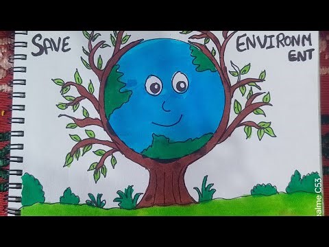 How To Draw World Environment Day।। Drawing Save Environment Drawing।। Save Tree Drawing ।।