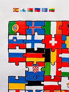 Draw Flag Map of Spain 🇪🇸, Kosovo 🇽🇰, san Marino 🇸🇲 , Belarus 🇧🇾 and Lithuania 🇱🇹 #lithuania #belarus #sanmarino #spain #kosovo