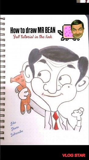Mr Bean Drawing ✍️ Step by Step | Easy Cartoon Art #Shorts