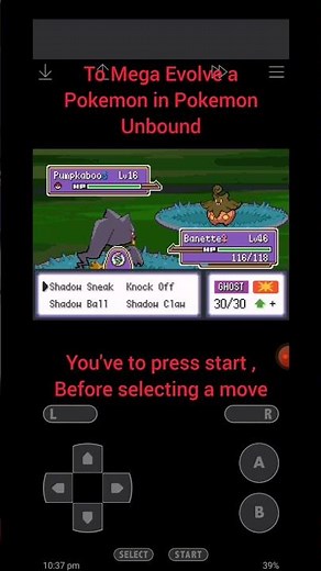 Mega Evolution in Pokemon Unbound