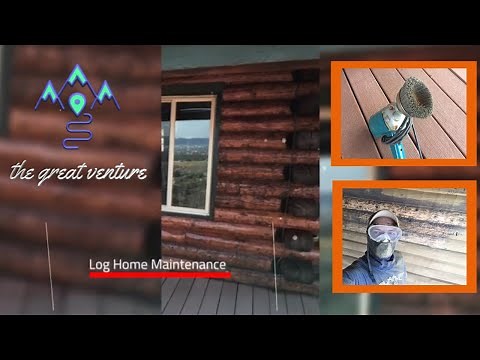 Log Home Maintenance - Sanding & Staining