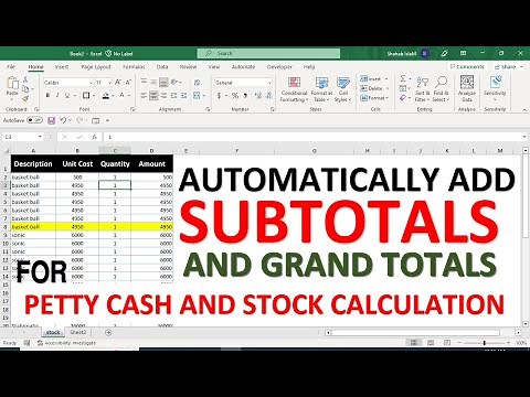 How to Make Subtotal and Grand Total in Excel | how to use subtotal formula in excel
