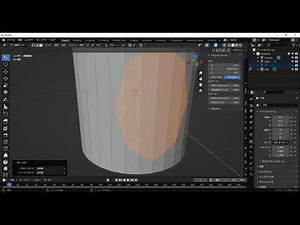 blender ナイフ投影の使い方　円柱に八角形でくぼみをつける